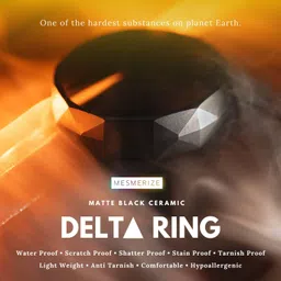 mesmerize Ceramic Matte and Gloss Black Ring Facet Cube for Men 100% Waterproof Stainproof Shatterproof Size 7-12 image 4