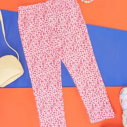 Pantaloons Junior Flower Printed Leggings - Pink-image-51