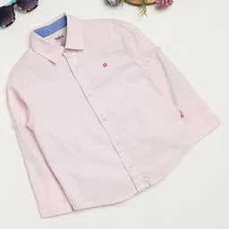 Milou Cotton Full Sleeves Self Designed Bio Washed Shirt - Pink-picture-12