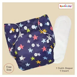 Sparkle Joy Reusable Cloth Diapers Cotton Adjustable Size Multicolor With Insert Pad-picture-20