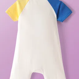 Babyoye  100% Cotton Knit Half Sleeves  Half Sleeves Romper Elephant  Placement Print - Multicolour image 2