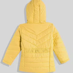 OKANE Woven Full Sleeves Solid Color Hooded Puffer Jacket - Mustard image 2