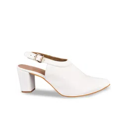 TRYME Women Block Pointed Toe Sandals Heels image 2