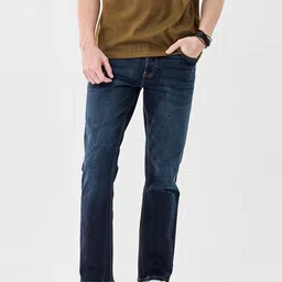 Snitch Men Relaxed Fit Mid-Rise Light Fade Cuffed Hem Stretchable Jeans-image-34