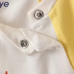 Babyoye  100% Cotton Knit Half Sleeves  Half Sleeves Romper Elephant  Placement Print - Multicolour image 4