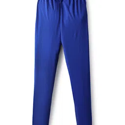 EARTHY TOUCH Single Jersey Knit Full Sleeves Kurta Pajama Set with Floral Foil Print - Mustard & Blue image 4