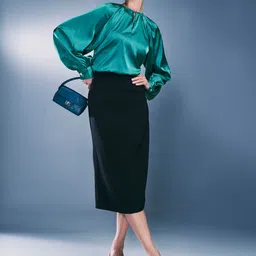 AND Mid-Rise A-line Midi Skirt image 4