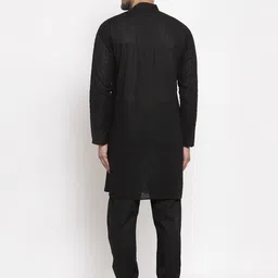 Jompers Men Black Self Design Kurta with Churidar image 2