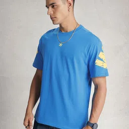 WROGN Printed Drop-Shoulder Sleeves Oversized Pure Cotton T-shirt image 2