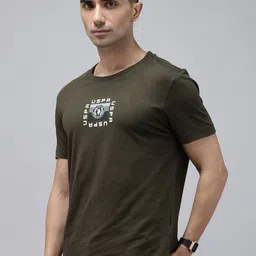 U.S. Polo Assn. Denim Co. Slim Fit Brand Logo Printed Pure Cotton T-shirt image 5