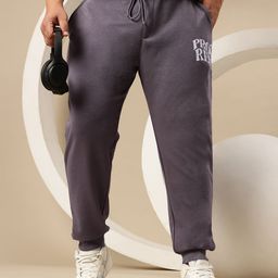 Sztori Plus Size Men Typography Printed Joggers-picture-26