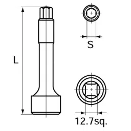 Ktc Head Bolt Socket Wrench 105 mm Dimension 12.7 mm Sq. Drive, HB35-10 image 2