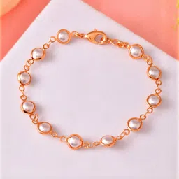 Anouk Women Rose-Gold Plated Pearls Studded Bracelet-image-35
