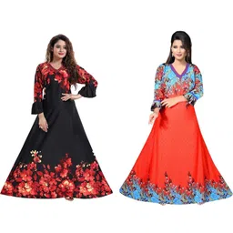 PURSA Pack of 2 Multicoloured Maxi Nightdress-picture-34