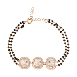 GIVA 925 Sterling Silver Rose Gold Plated Mangalsutra Bracelet image 2