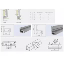 Ebco Hinge for Alu Profile 3D Half Overlay Titanium Finish, Glass Thickness 4 mm, HAP2-TN (Set of 2) image 3