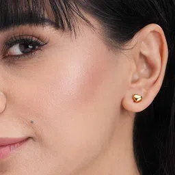 PALMONAS Gold Plated Heart Shaped Studs image 1