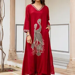 Ishin Women Ethnic Motifs Printed Regular A-Line Kurta With Palazzos-image-36