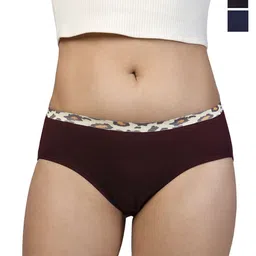 CHIC Women Pack Of 3 Animal Printed Pure Cotton Low-Rise Anti Microbial Hipster Briefs-image-41