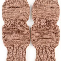 bharatasya BHARATASYAUnisex Solid Woven Knitted Gloves - Brown-picture-37