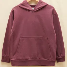 lc waikiki LC Waikik Organic Cotton Full Sleeves Solid Hooded Sweatshirt - Plum Purple-picture-11