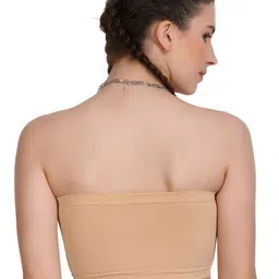 Poftik Women Solid Full Coverage Lightly Padded Bandeau Bra image 3