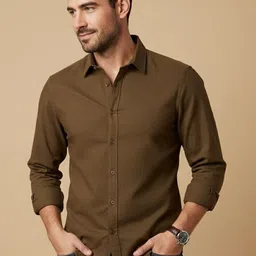 TRULOOM Spread Collar Cotton Standard Regular Fit Casual Shirt-picture-40