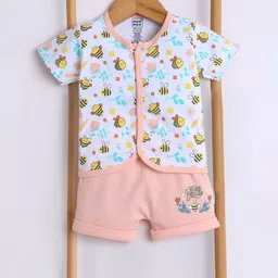 MeeMee Kids Printed Short Sleeves Jhabla With Shorts-picture-18