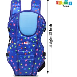 Chinmay Kids 3 Way Baby Carrier With Detachable Bib & Head Cushion Ergonomic Multi Functional Baby Carrier Light Blue Star Back Carry image 2