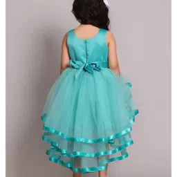 Toy Balloon Kids Sleeveless Lace Detailed High Low Dress - Rama Green image 3