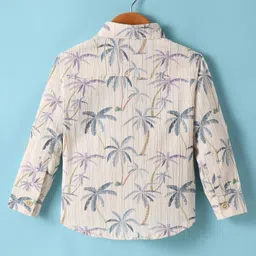 Dapper Dudes Full Sleeves Palm Trees Printed Shirt - Grey image 3