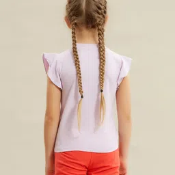 Kookie Kids Cap Sleeves Top Ice Cream Print - Light Purple image 4