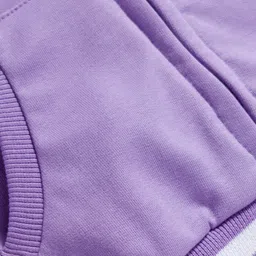 Babyhug Cotton Knit Full Sleeves Hooded SweatJacket with Front & Back Text Graphic & Kangaroo Pocket - Purple image 4