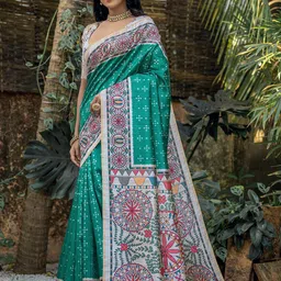 KALINI Bandhani Printed Saree With Unstitched Blouse Piece image 2