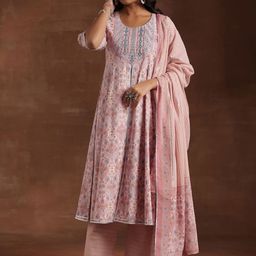 Libas Floral Printed Panelled Gotta Patti Pure Cotton Kurta with Palazzos & Dupatta-picture-20