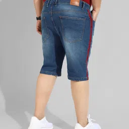 instafab plus Dyed/Washed Men Denim Blue Denim Shorts image 2