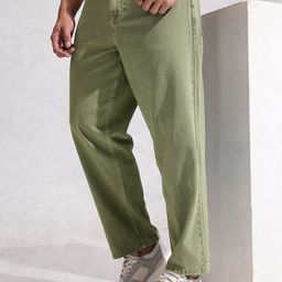 WROGN Men Pure Cotton Loose Fit Light Fade Jeans-picture-8