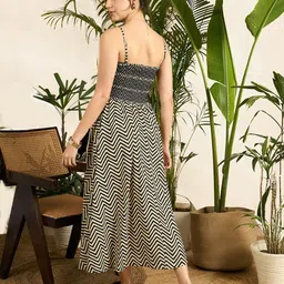 Uptownie Smocked Strappy Cotton Midi Dress image 4