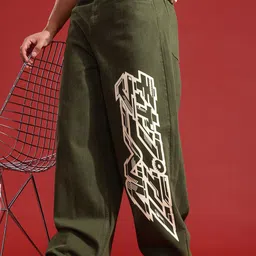 MARVEL STREET Men Wide Leg Printed Pure Cotton Jeans-image-27