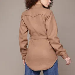 The Roadster Lifestyle Co. Solid Overcoat With Belt image 4