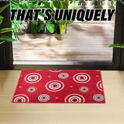 Aura Red & White 2 Pieces Printed Anti-Skid Doormats image 3