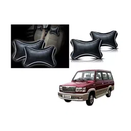 Auto Pearl Black Dots CV Car Neck Rest Pillow Compatible for Toyota Qualis-picture-10