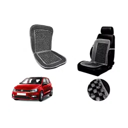 Auto Pearl Car Wooden Bead Seat Cushion with Grey Velvet Border Compatible for Volkswagen Polo GT-picture-39