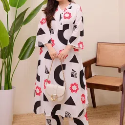 Nigel Designer Women Geometric Printed Kurta with Trousers-picture-14