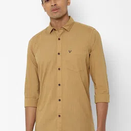 Allen Solly Men Khaki Regular Fit Solid Casual Shirt image 1