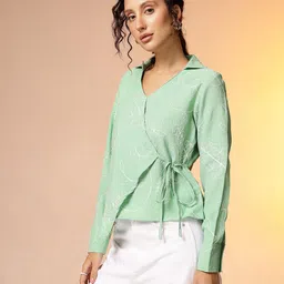 CORSICA Embroidered Wrap Top image 5