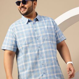 Sztori Men Plus Size Checked Cotton Linen Casual Shirt-picture-38