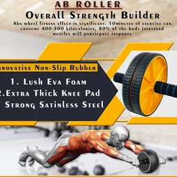 Ab Exerciser,Gym - Multipurpose Fitness Equipment for Men and Women Double Spring Tummy Trimmer with Toning Resistancand Double Wheel Abe Roller- image 2