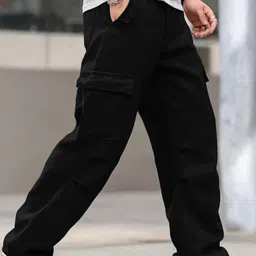 VOGAAN Men Relaxed Loose Fit Cargos Trousers image 2