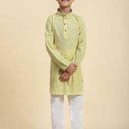 Pro-Ethic STYLE DEVELOPER Boys Ethnic Motifs Printed Regular Pure Cotton Kurta with Pyjamas-picture-18